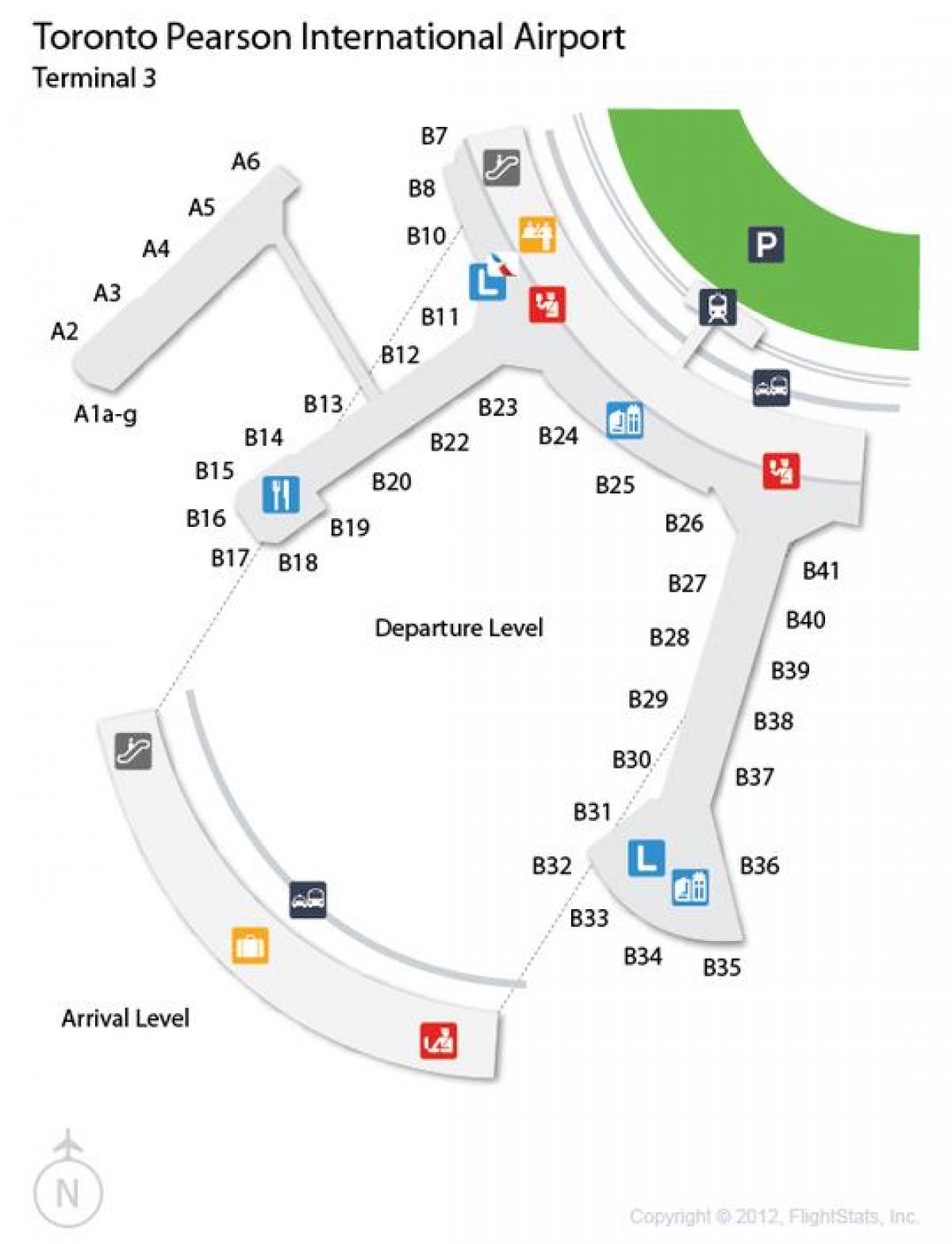 Карта на Международно летище Торонто Пиърсън 3