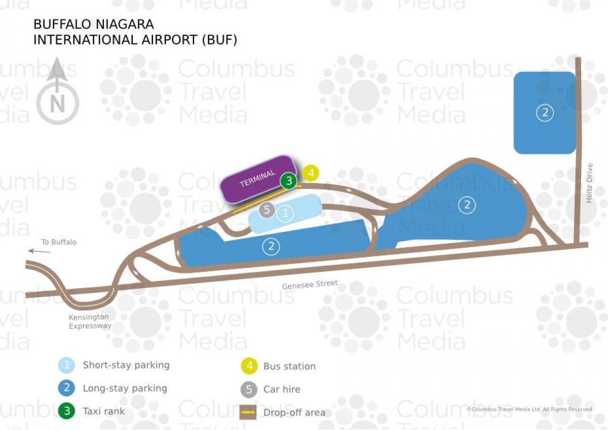 Карта на Международно летище Бъфало Ниагара 