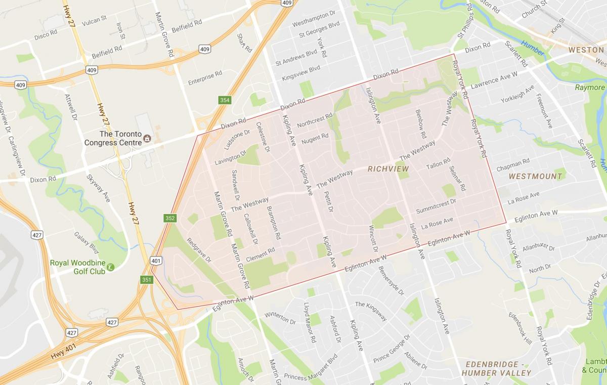 Карта на местоположението на квартала Торонто