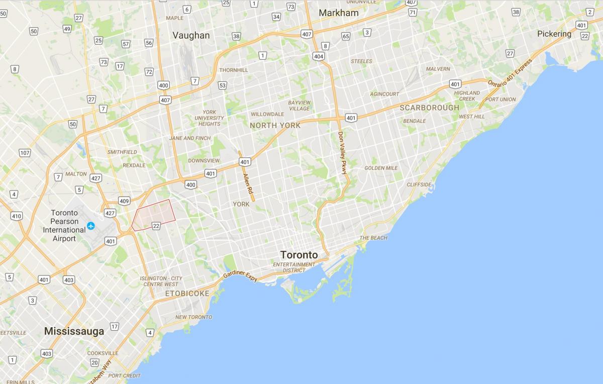 Карта на местоположението на район Торонто