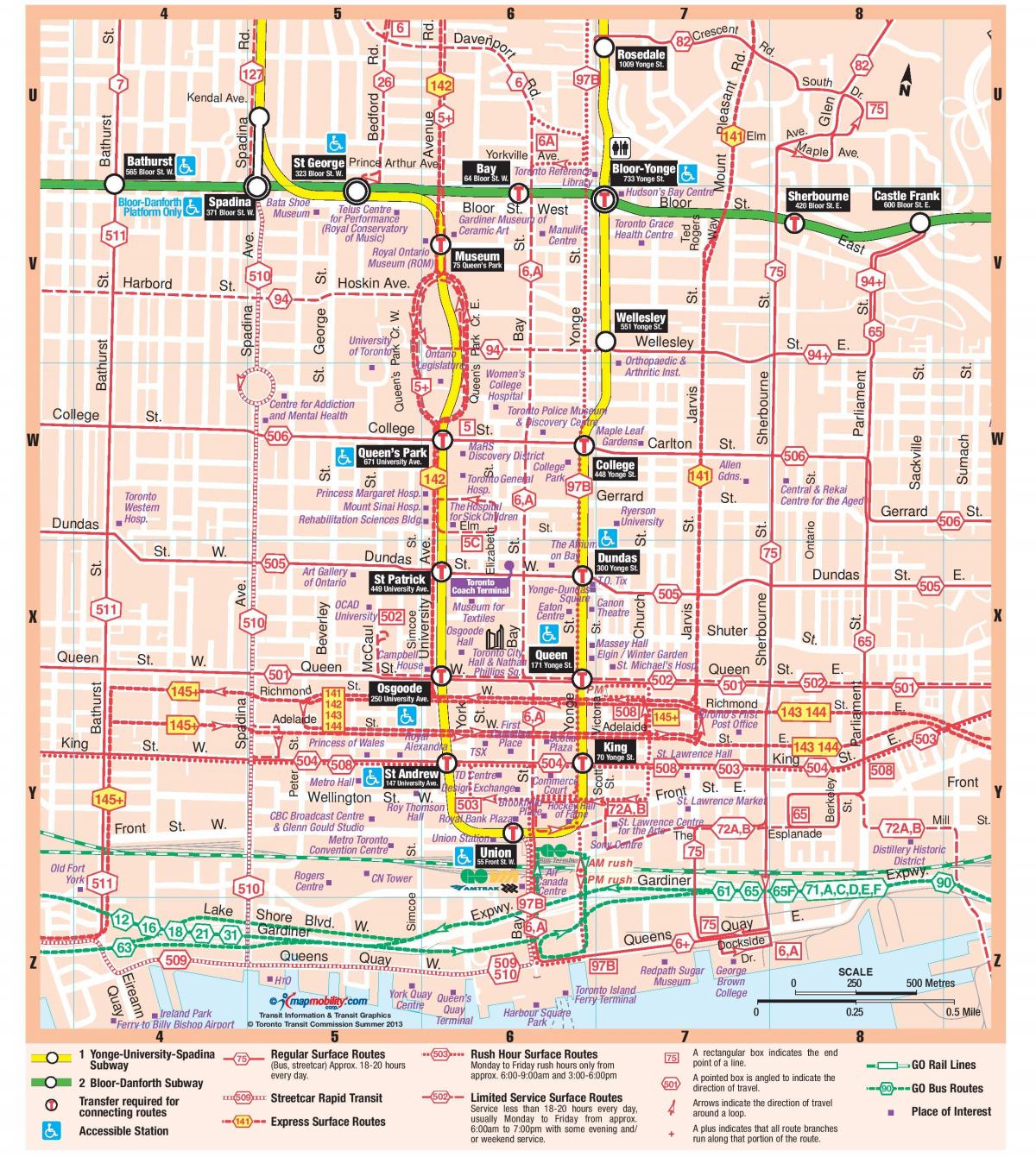 Карта на метрото на град Торонто