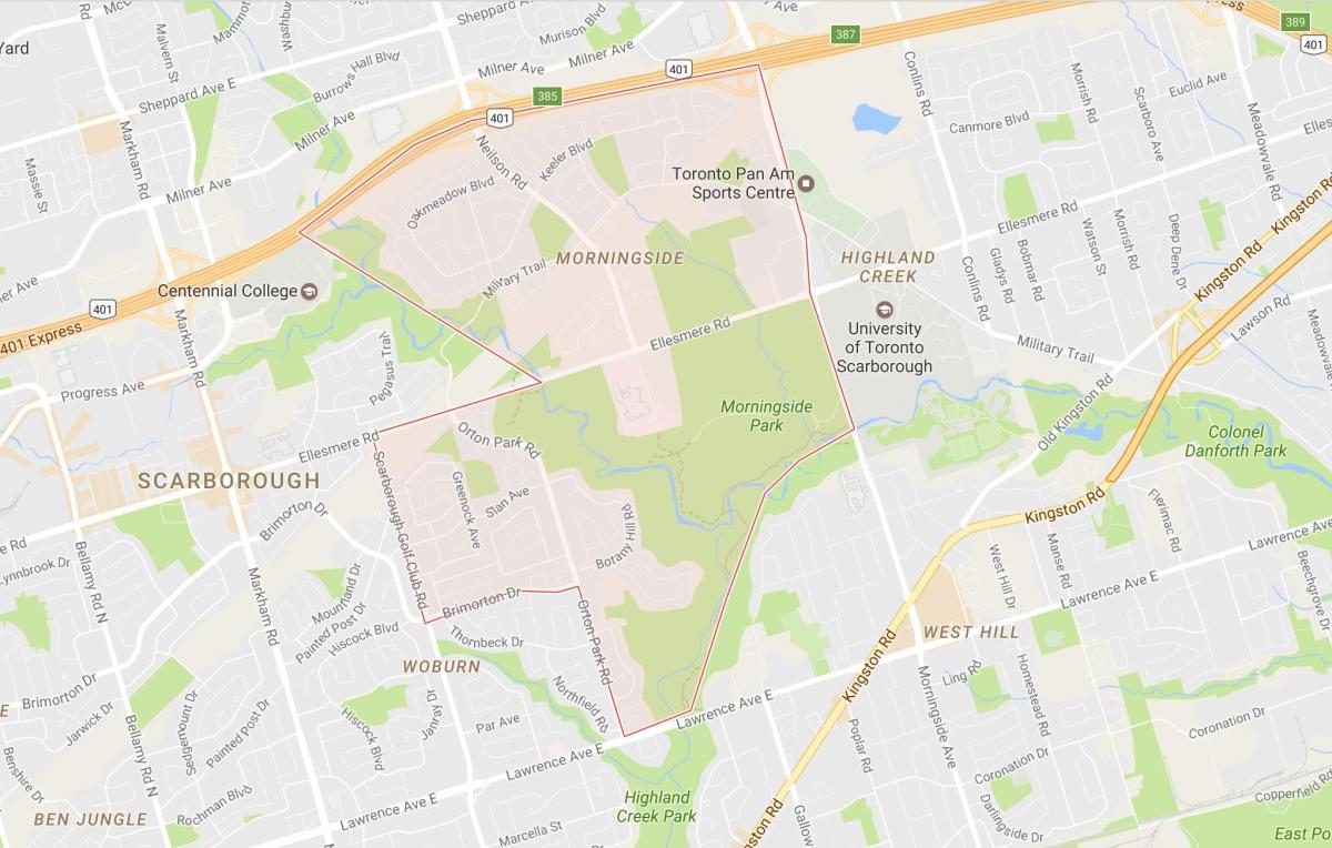 Карта на Морнингсайд квартал на Торонто