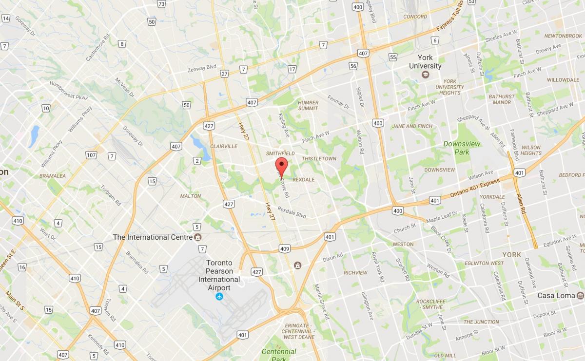Карта на Западна Хамбер-Clairville район на Торонто
