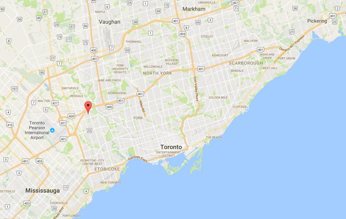 На картата в kingsview квартал на Торонто