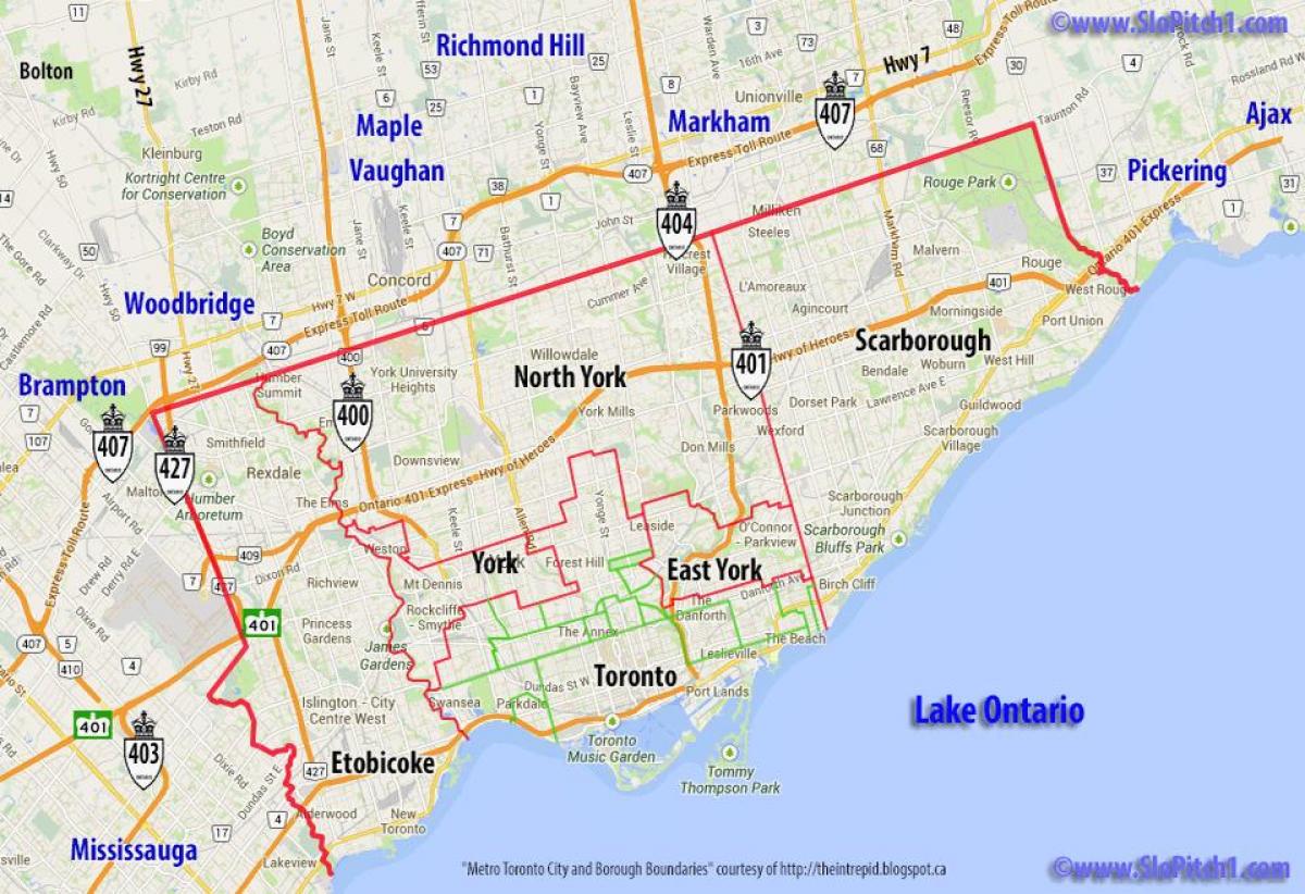 Карта на общини Торонто