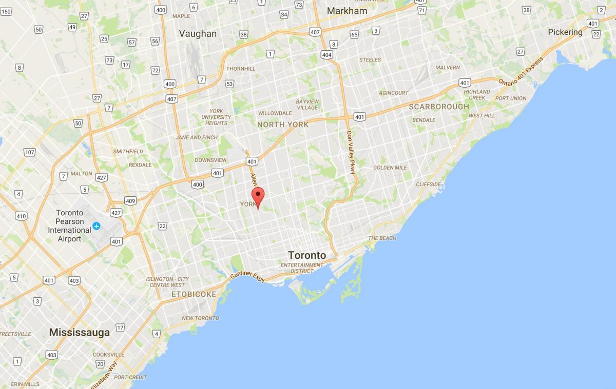 Карта Дубрава–Вон район на Торонто