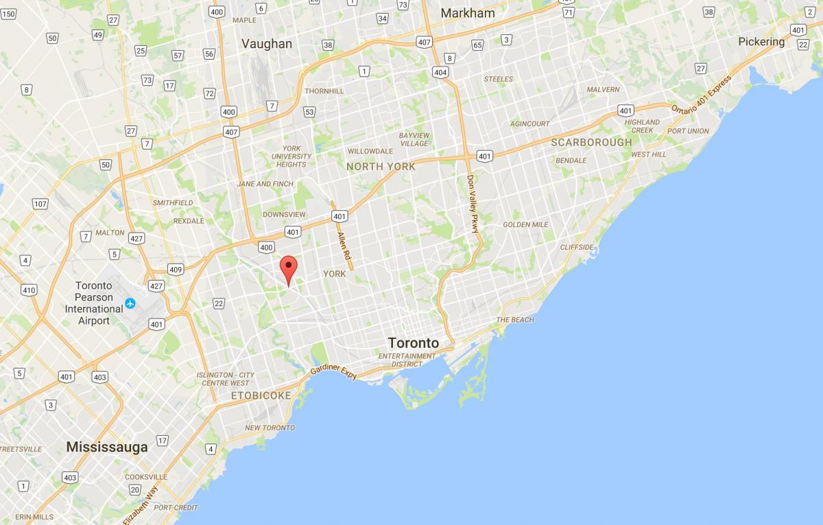 Карта на Планина Денис район на Торонто