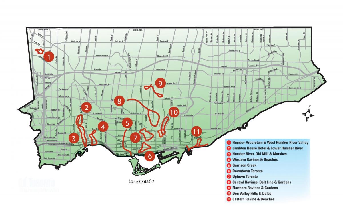Карта на открития пеша Торонто