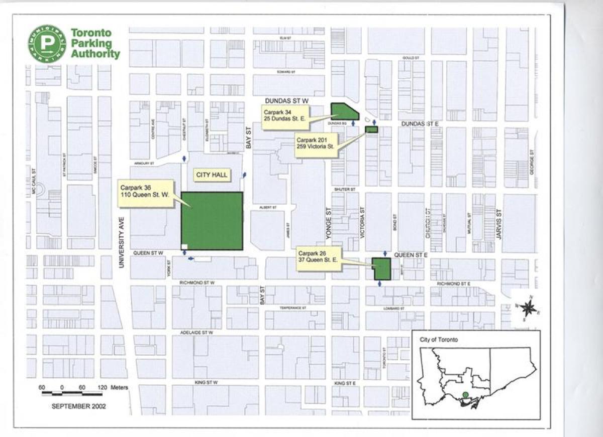 Карта на Сити Хол паркинг Торонто 