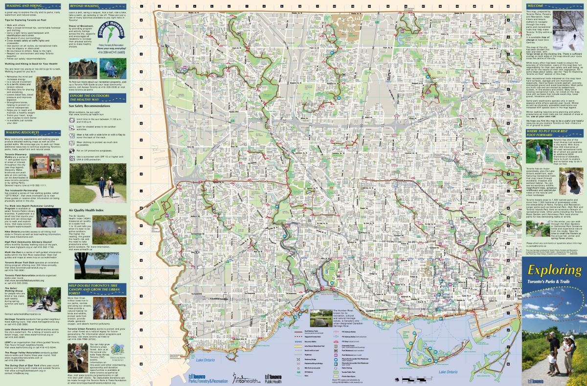 Карта на паркове и пешеходни маршрути Запад Торонто
