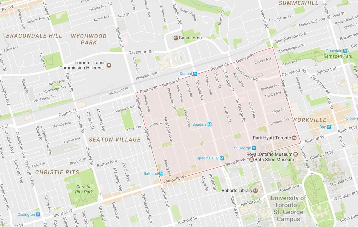 Карта в приложението квартал на Торонто