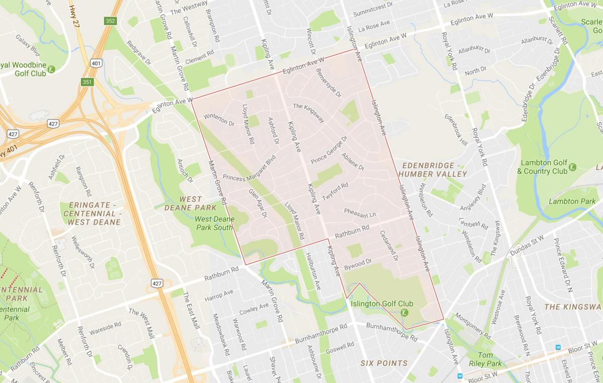 Карта на Принцеса района на градини Торонто
