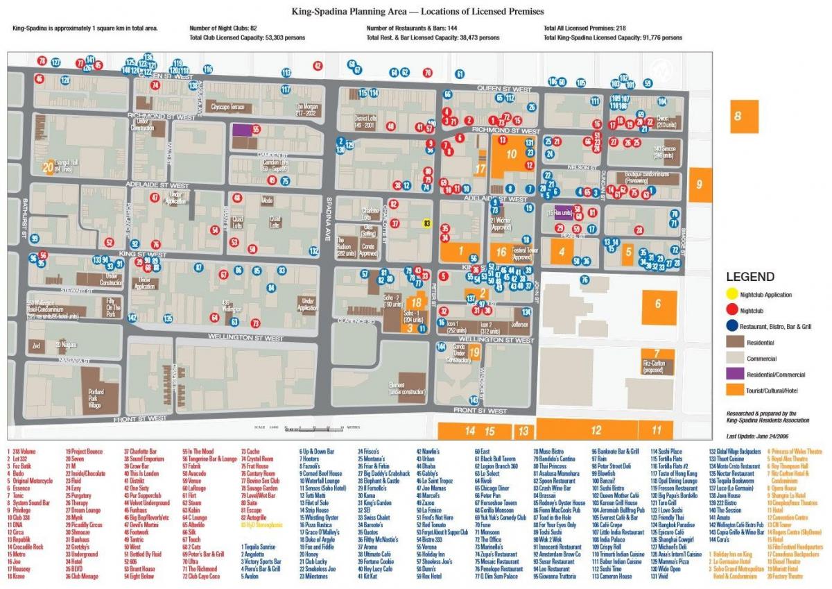 Карта на информационно-развлекателен район на Торонто 