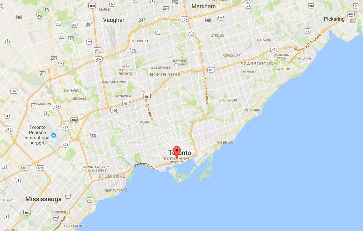 Карта на развлекателния квартал на Торонто