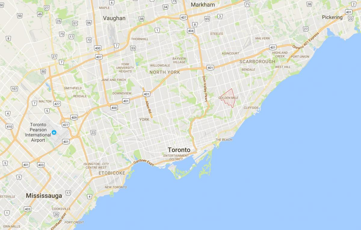 Карта на Златната Миля район на Торонто