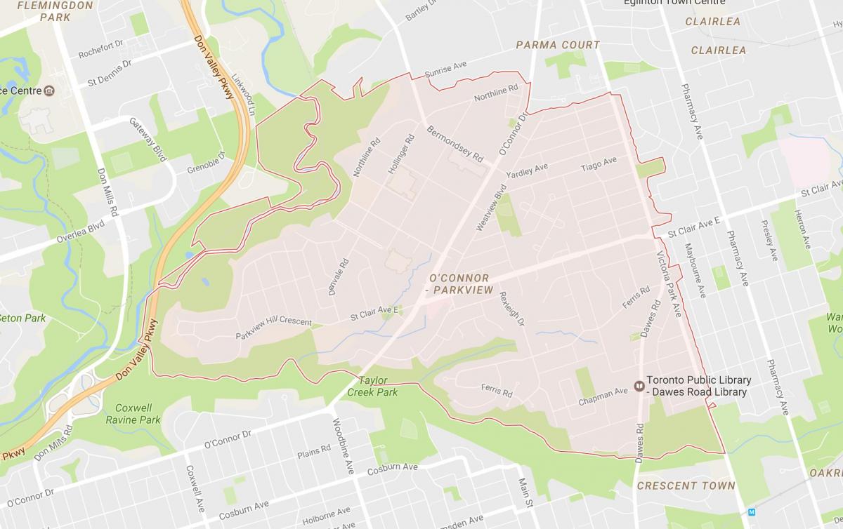 Карта пътеки квартал на Торонто