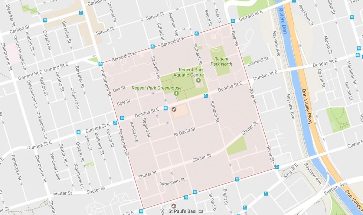 Карта на Риджънтс Парк квартал на Торонто