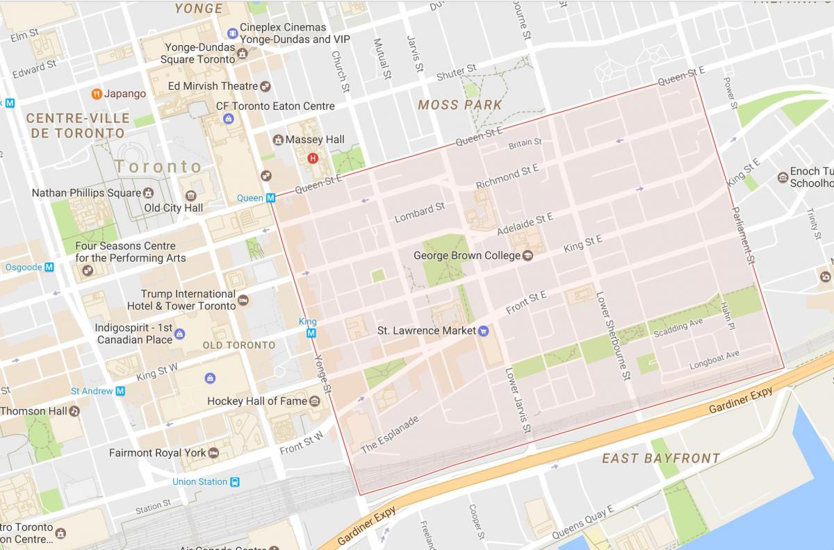 Карта на Санкт съседство Лорънс Торонто