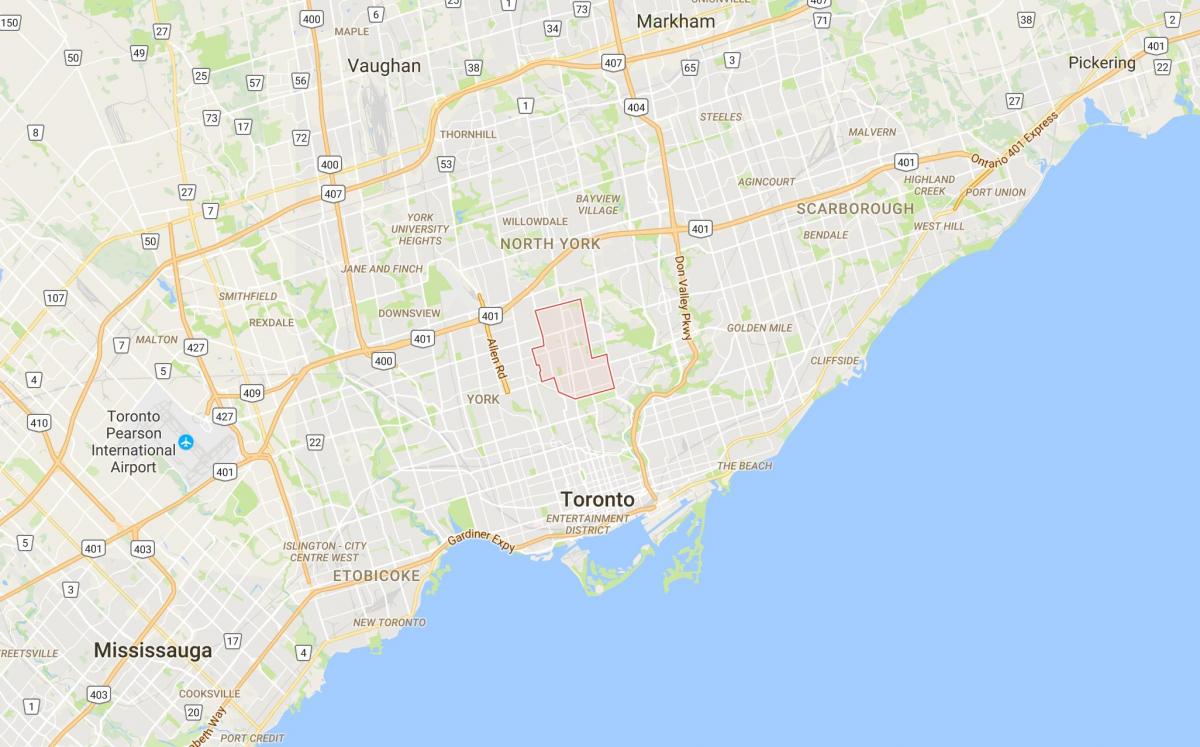 Карта на Северен район на Торонто