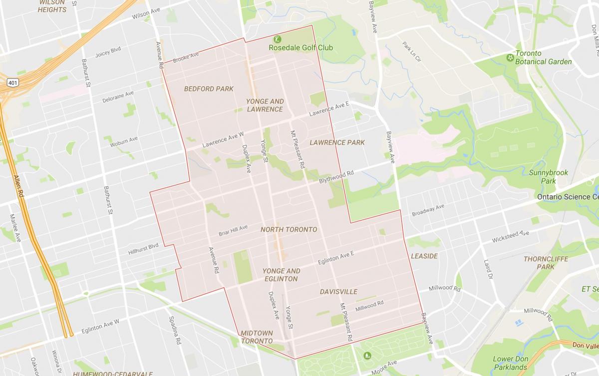 Карта на Северното предградие на Торонто