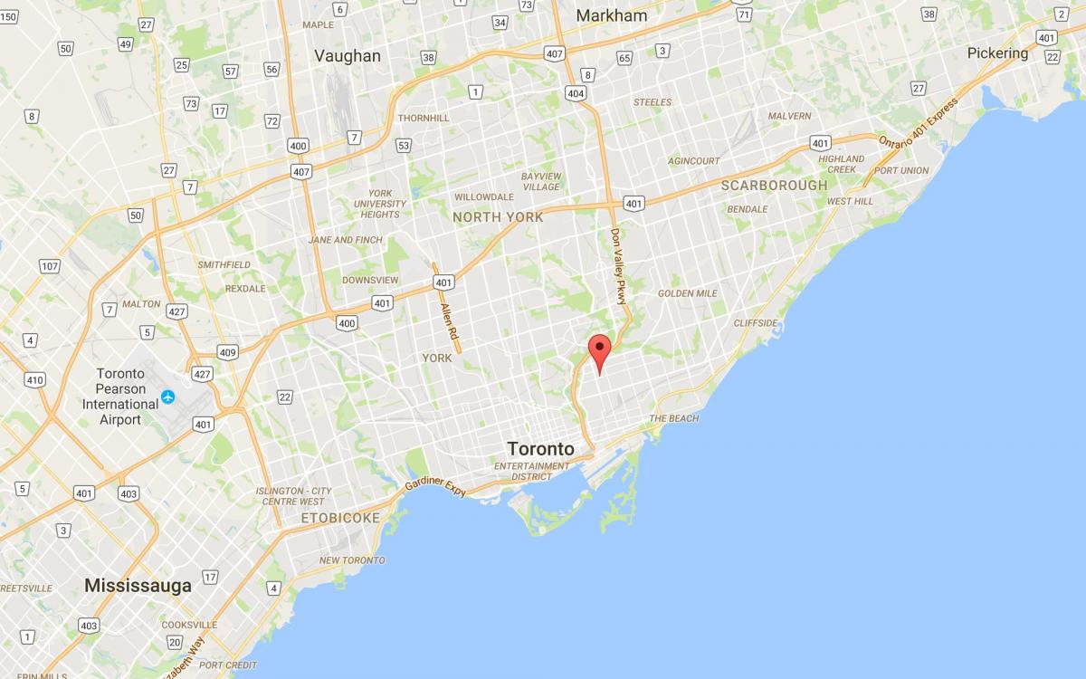 Карта Пейп квартал на Торонто