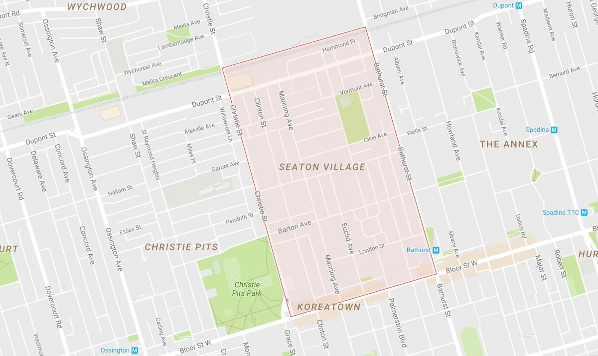 Карта на Ситон село квартал на Торонто