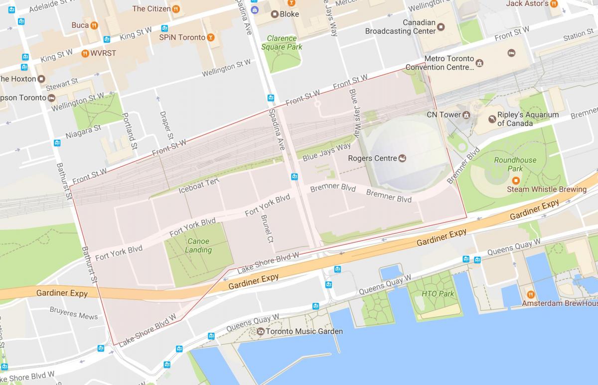 Карта на следните квартал на Торонто