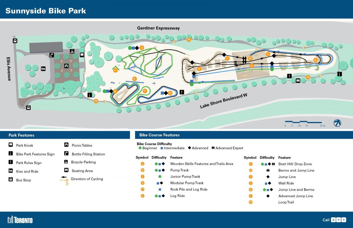 Карта на слънце велосипеден Парк Торонто