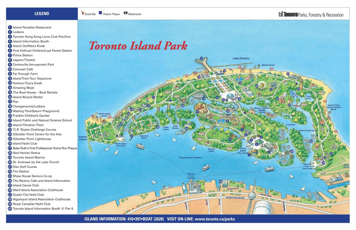 Карта Торонто Айлънд парк