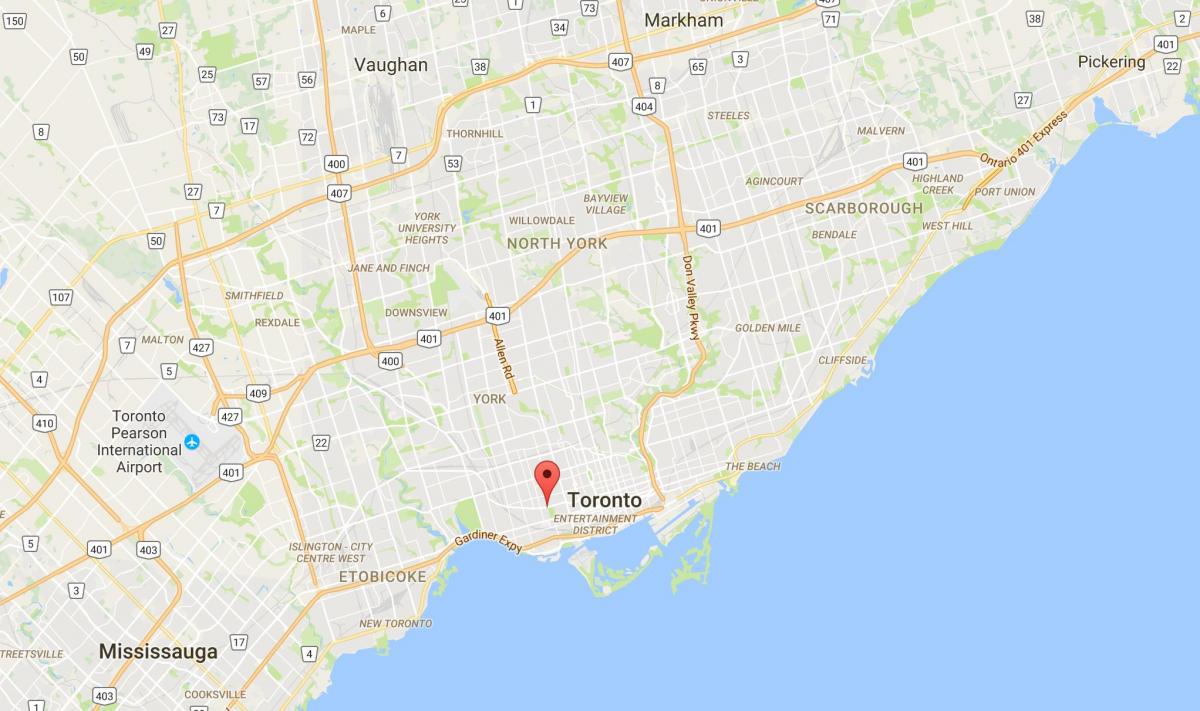 Карта Троица Bellwoods район на Торонто