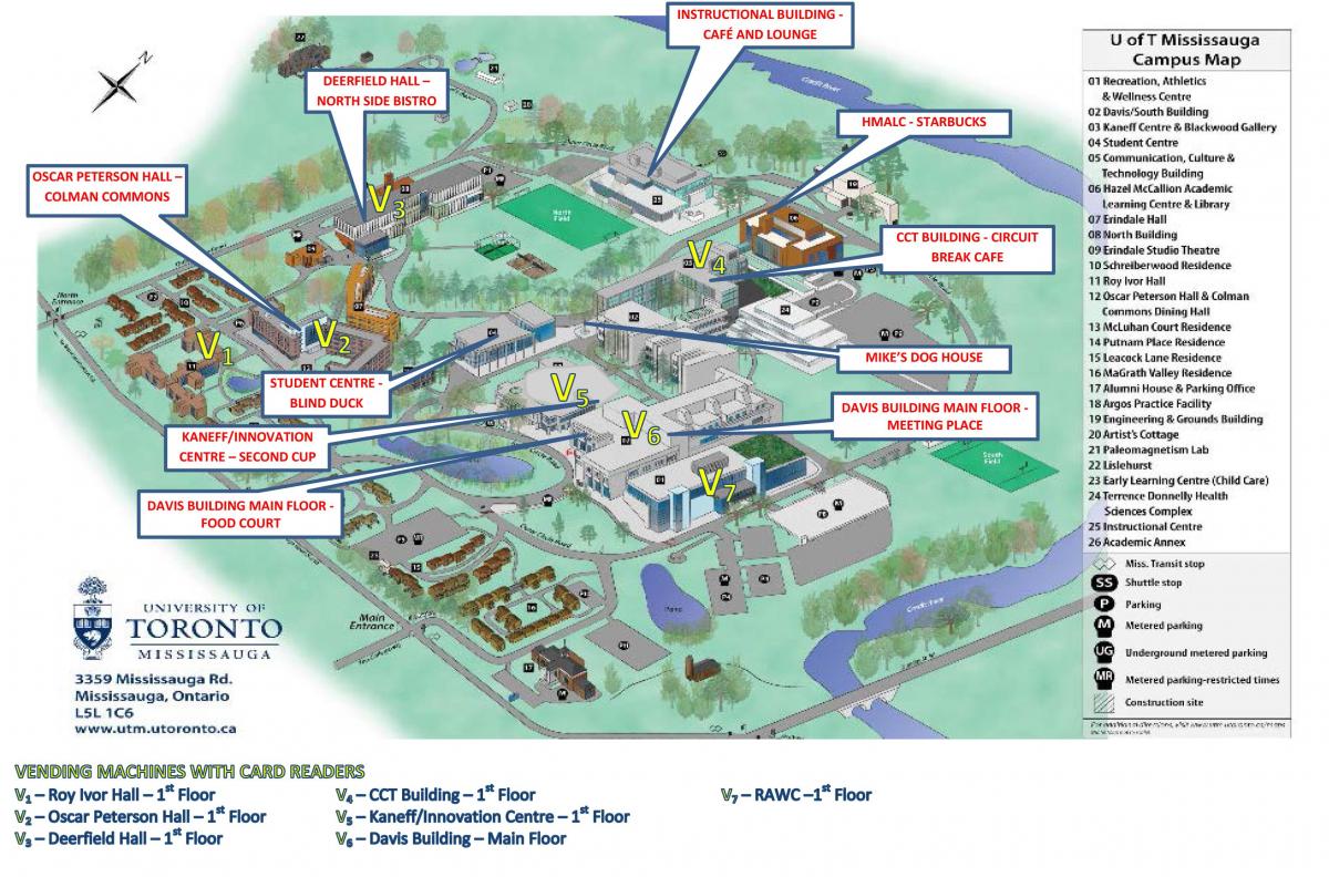 Карта на университета на Торонто Миссисауга училищната храна