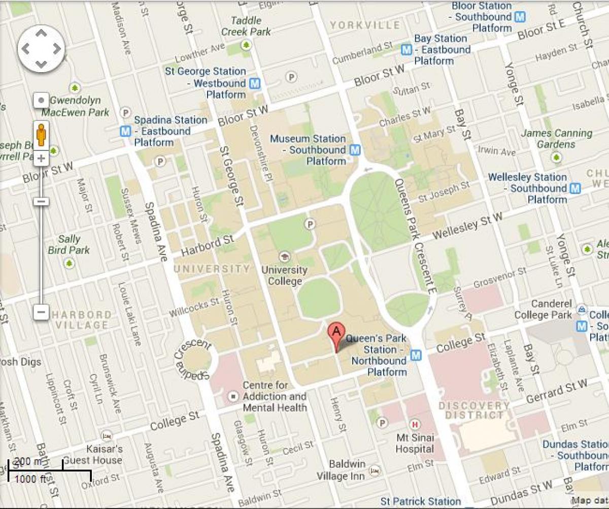 Карта на университета на Торонто Сейнт Джордж