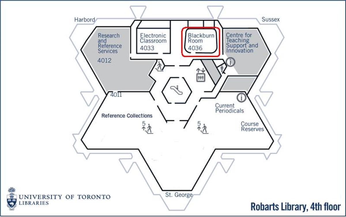 Карта на университета на Торонто Робартс библиотека Блекбърн 