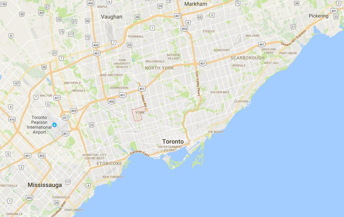 Карта Фейрбэнк район на Торонто
