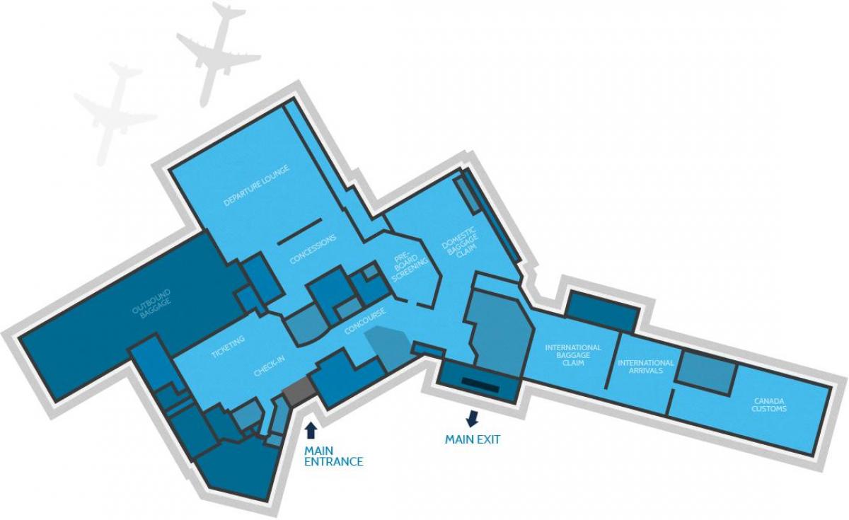 Карта на терминала на летище Хамилтън 