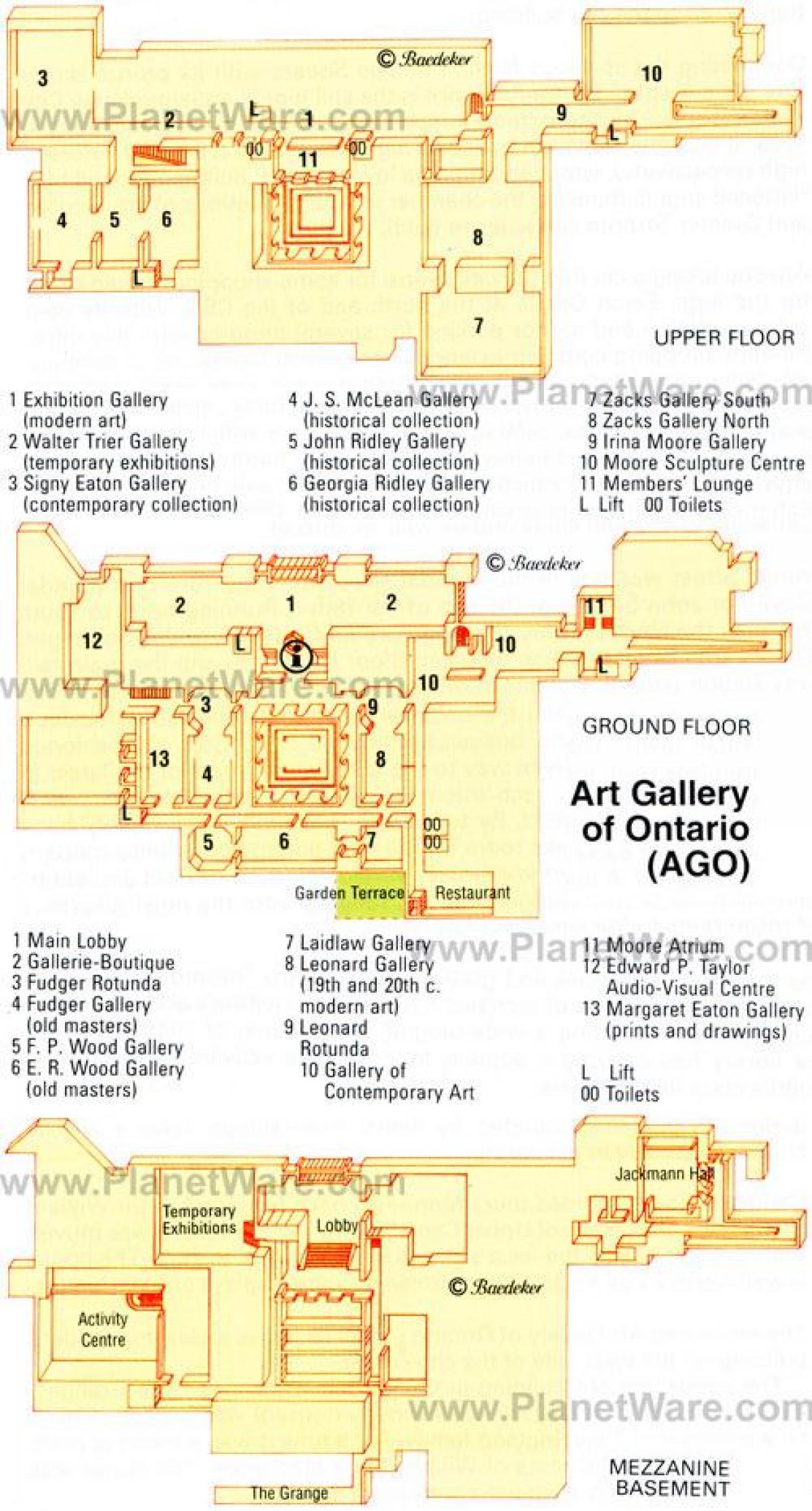 Карта на художествената галерия на Онтарио