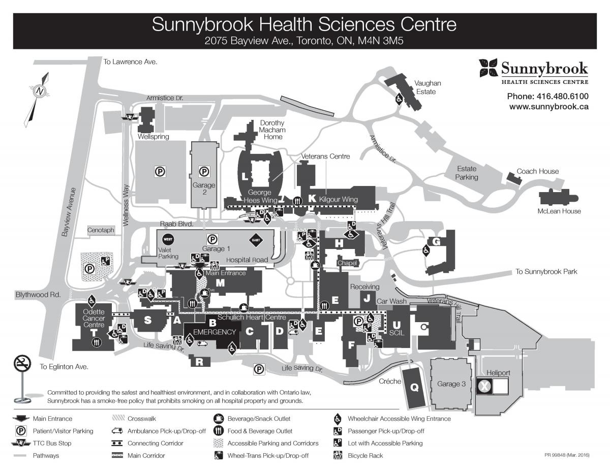 Карта науки център за здраве Саннибрук сайт shsc