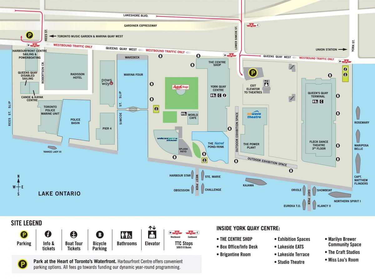 Карта Харборфронт център в Торонто