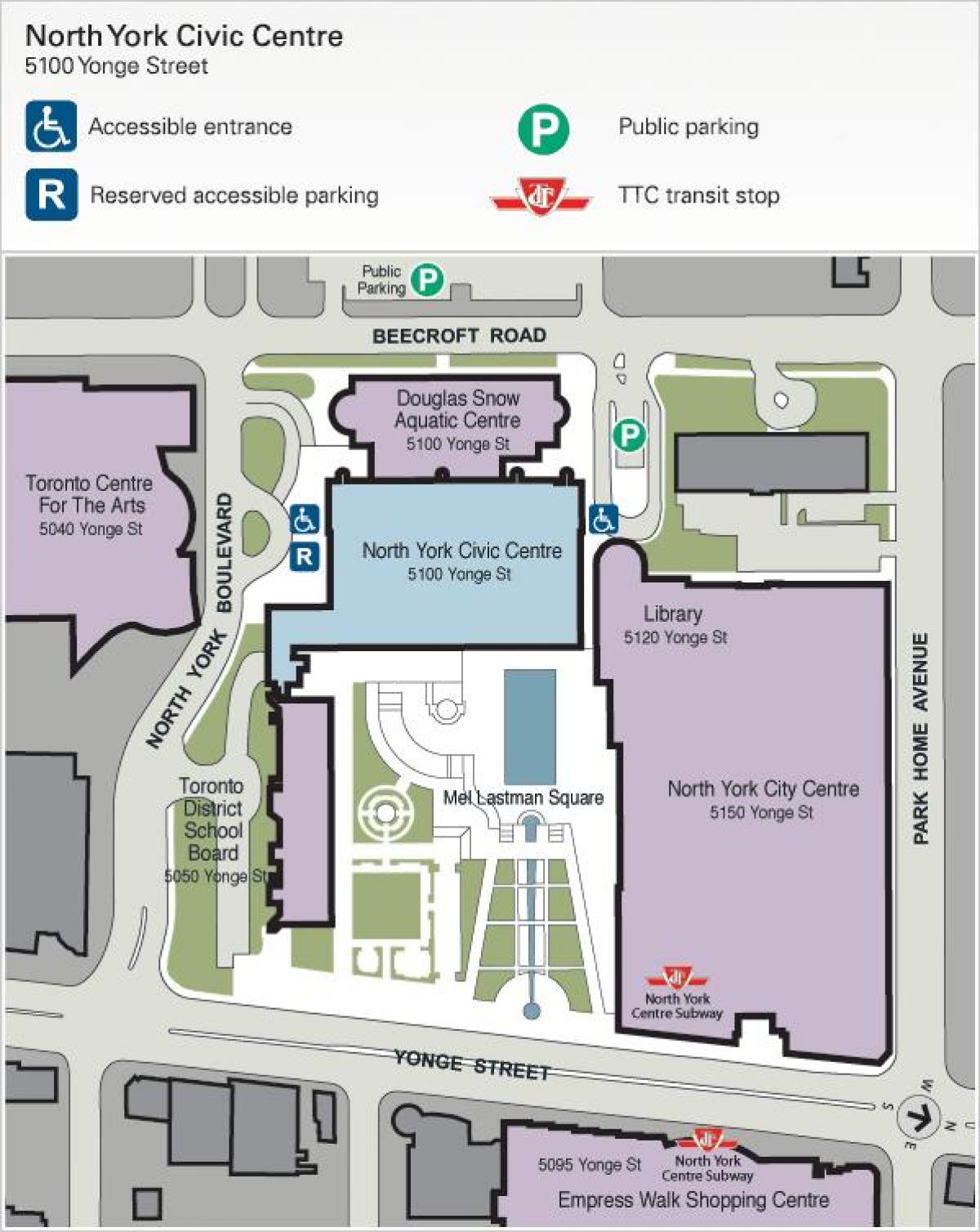 Карта на Торонто Център на изкуствата паркинг 