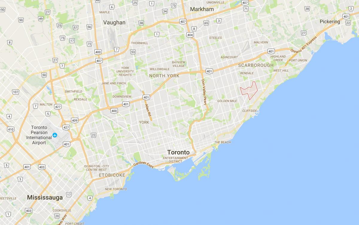 Карта Эглинтон Източния квартал на Торонто