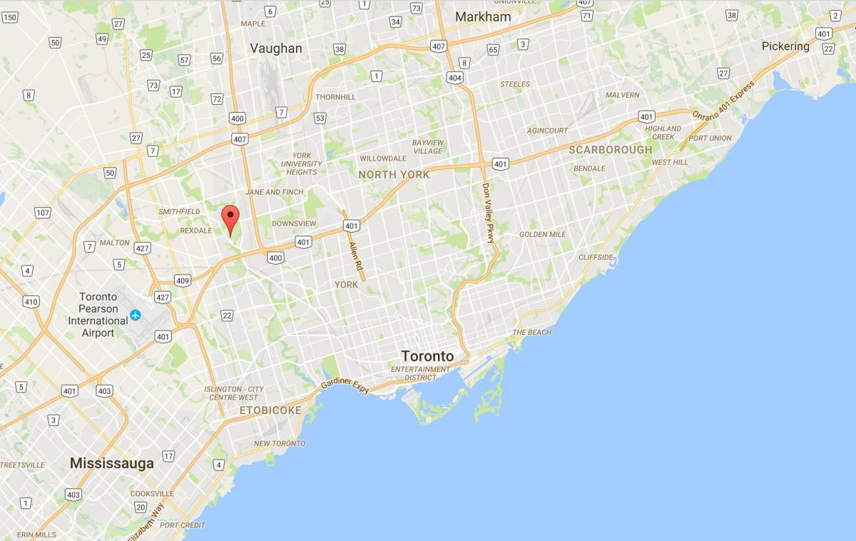 Карта Брястове район на Торонто
