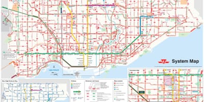 Карта на автобусни линии TTC 