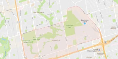 Карта Даунсвью квартал на Торонто