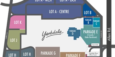 Карта на търговски център yorkdale паркинг