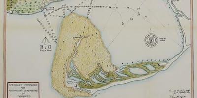 Карта Йорк, Торонто 1787-1884 карикатура версия