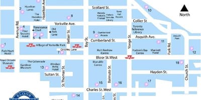 Карта метростанция Bloor-Йорквилл