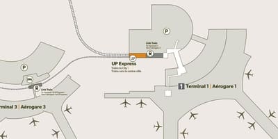 Карта на жп гарата на летище Пиърсън 