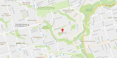 Карта на кварталите на Торонто Роуздейл