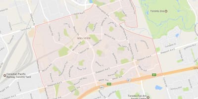 Карта на кварталите Malvern Торонто