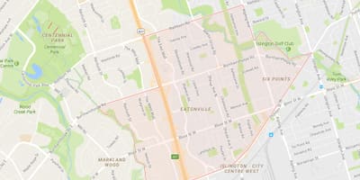 Карта Eatonville квартал на Торонто